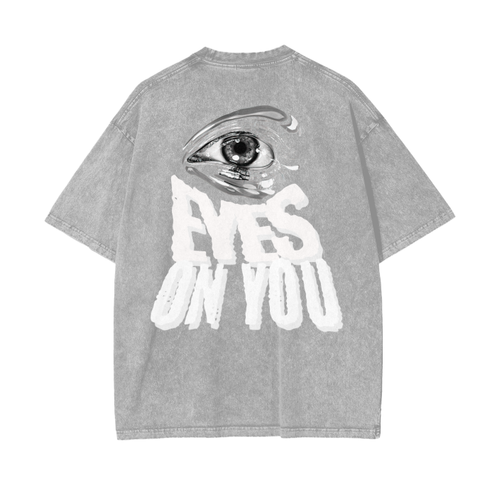 Eyes Acid Wash Oversize Tee