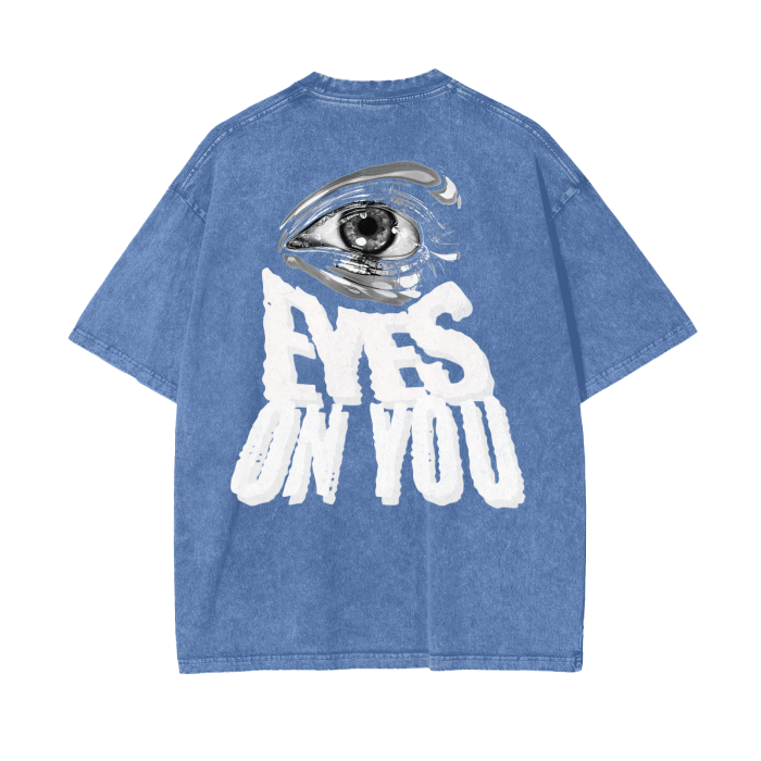 Eyes Acid Wash Oversize Tee