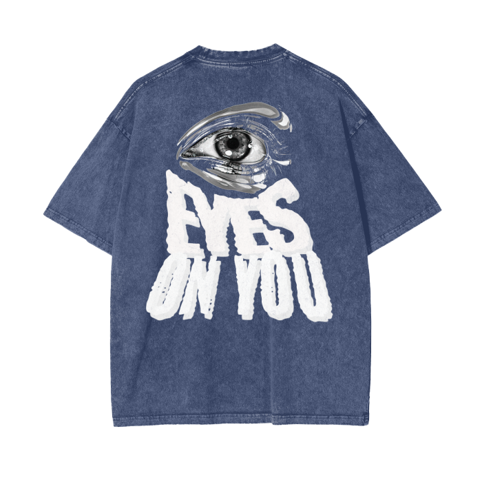 Eyes Acid Wash Oversize Tee